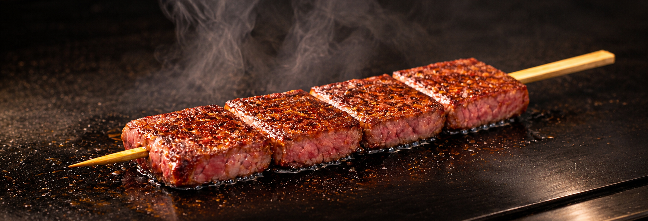 Charcoal grilled halal wagyu skewer Asakusa Tokyo